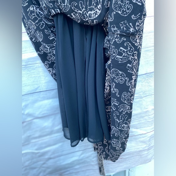 Anthropologie Maeve Black Noronha Elephant Print Dress Size Small - Picture 7 of 9